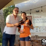 Heata-Nui ISTA-TOOFA, gagnante du championnat territorial de tennis de Nouvelle-Calédonie 4e série, Olivier LE DAIN président de la ligue calédonienne de tennis